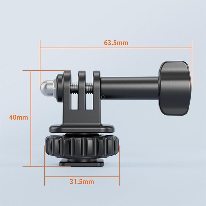 VRIG AC24 1/4 Cold Shoe Mount to Action Camera Adapter Cold Shoe Base F External Camera Tripod(Black)