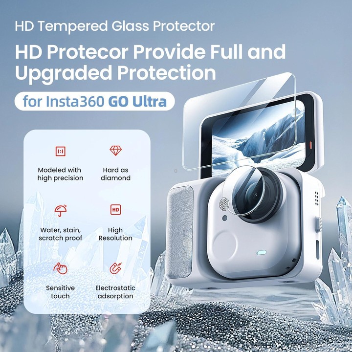 For Insta360 GO Ultra aMagisn Tempered Glass Screen Protector Camera Lens Film, Spec: 1 Set