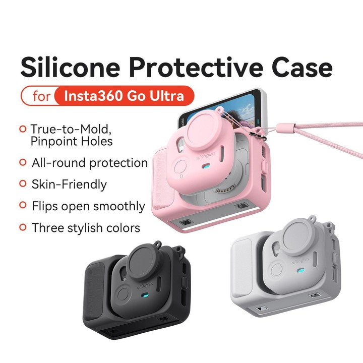 For Insta360 Go Ultra aMagisn Silicone Protective Case Kit All-round Protection Shell(Pink)