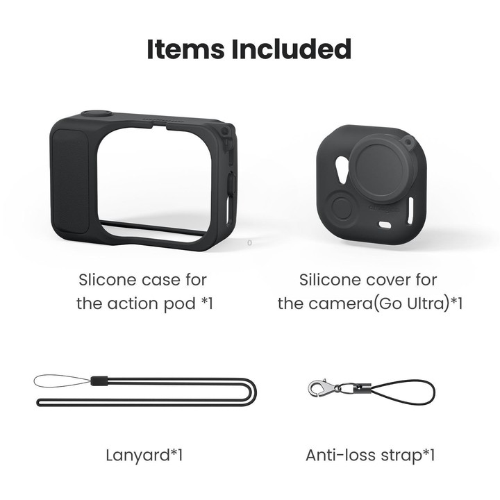 For Insta360 Go Ultra aMagisn Silicone Protective Case Kit All-round Protection Shell(Black)