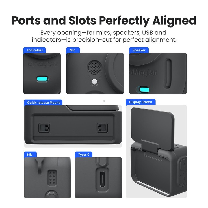 For Insta360 Go Ultra aMagisn Silicone Protective Case Kit All-round Protection Shell(Gray)