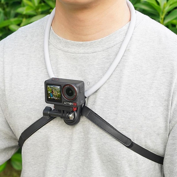 Flymile FLY038 Magnetic Quick-Release Neck Mount for Action Cameras Anti-Shock Stabilized Chest Harness with Air Cushion(Black)