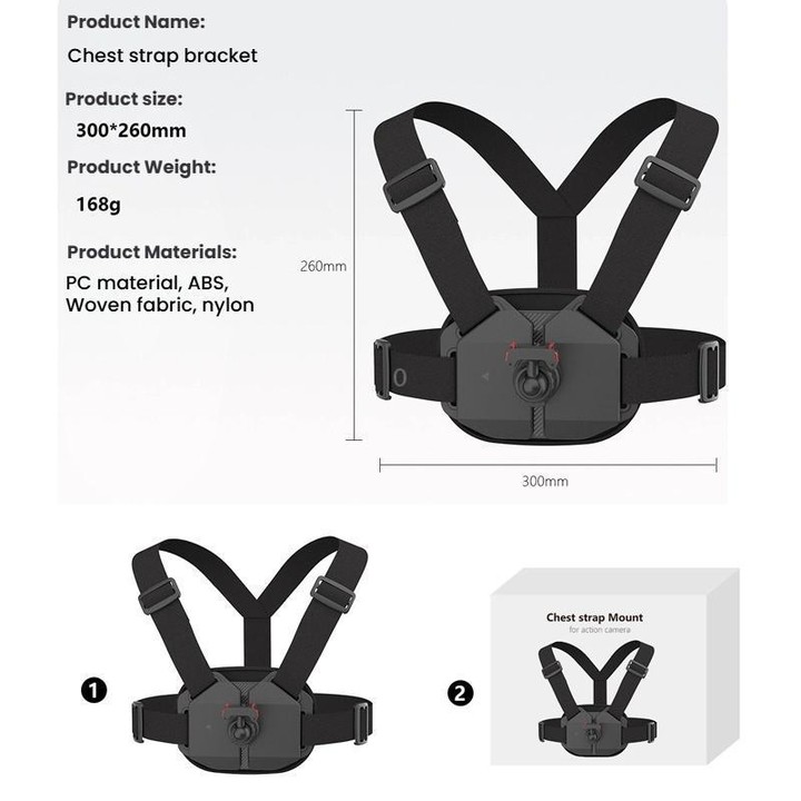 Universal Magnetic Quick-Release Chest Mount Harness For Action Cameras POV Hands-Free Recording(Black)