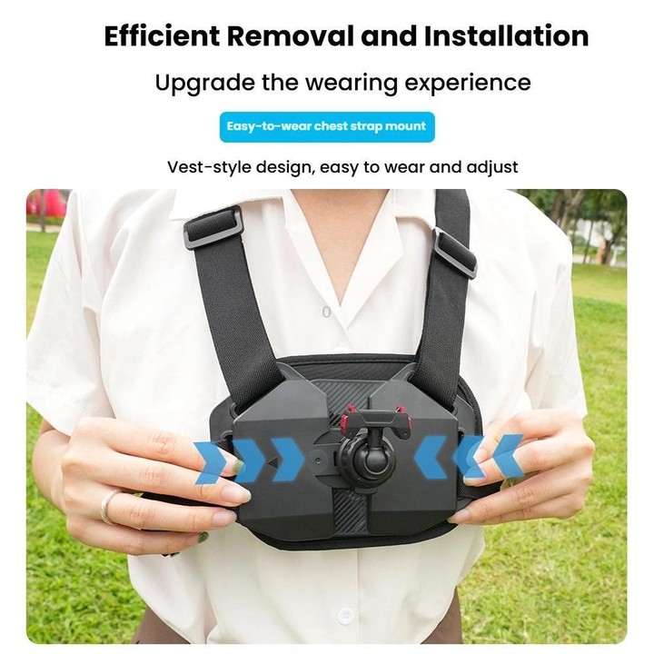 Universal Magnetic Quick-Release Chest Mount Harness For Action Cameras POV Hands-Free Recording(Black)