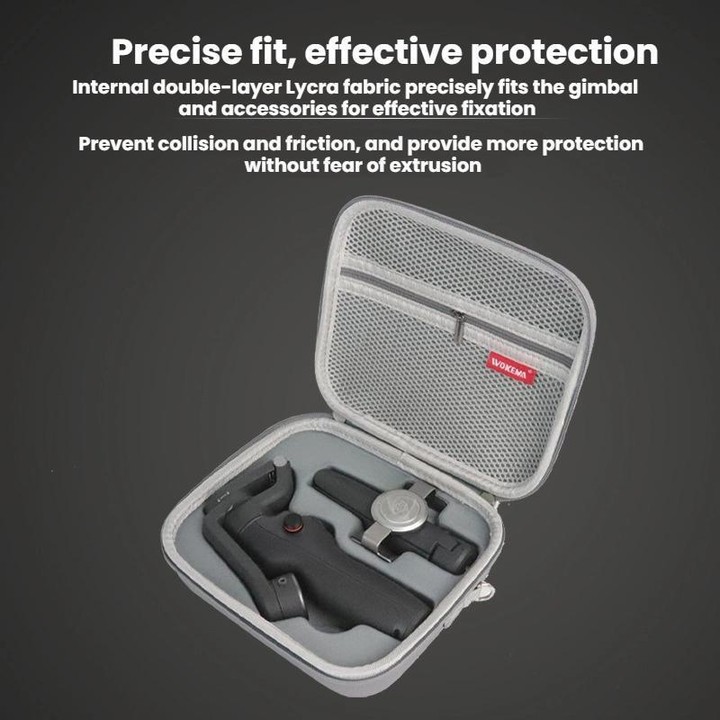 For DJI OSMO Mobile 6 WOKEMA Handheld Gimbal Stabilizer Storage Bag(PU Leather)