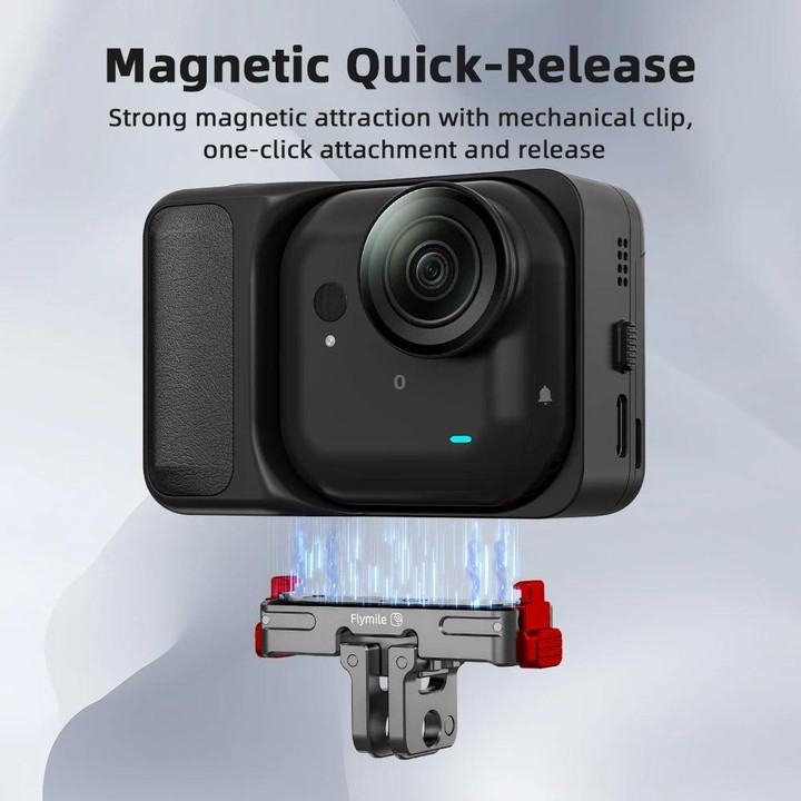 For Insta360 Go Ultra Flymile Magnetic Quick-Release Adapter Aluminum Alloy Mount Extension Accessory(GU002)