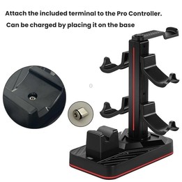 For Nintendo Switch 2 Pro Controller Headphone Storage Rack Charging Base(Black)