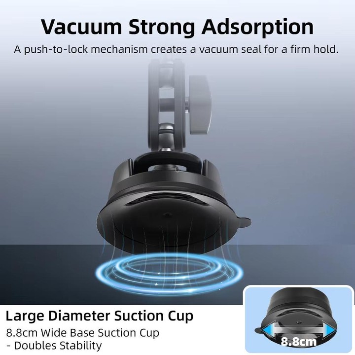 Flymile Universal Car Suction Cup Mount for Action Cameras 360-degree Rotatable, Washable and Reusable Dashboard Windshield Hold