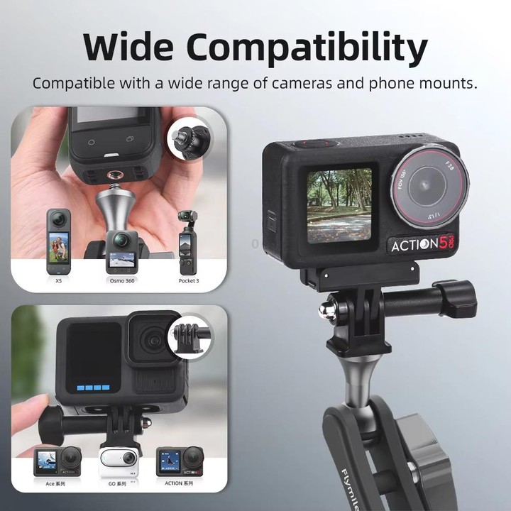 Flymile Universal Car Suction Cup Mount for Action Cameras 360-degree Rotatable, Washable and Reusable Dashboard Windshield Hold