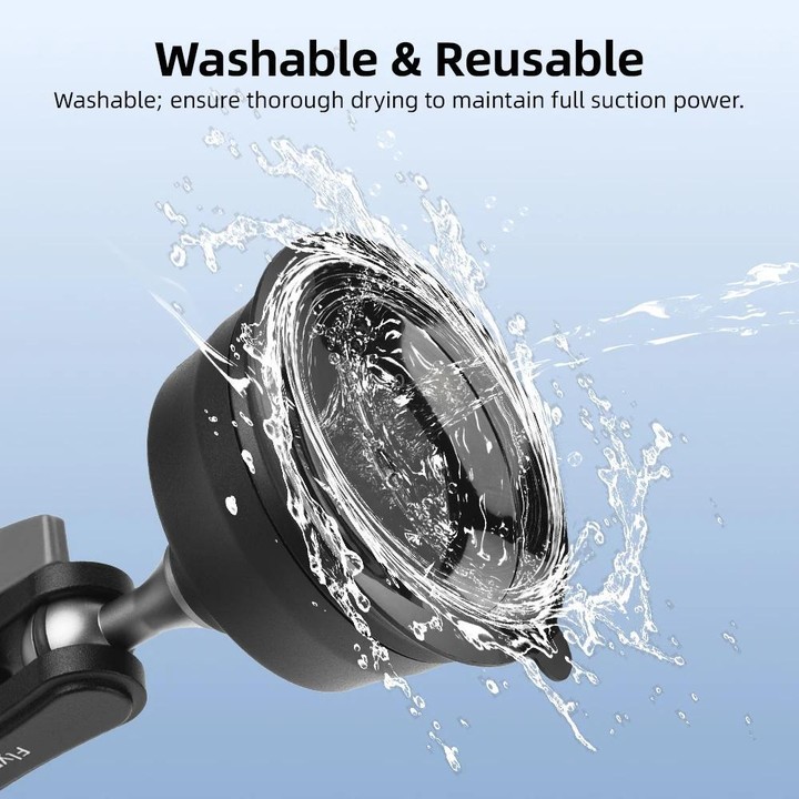 Flymile Universal Car Suction Cup Mount for Action Cameras 360-degree Rotatable, Washable and Reusable Dashboard Windshield Hold