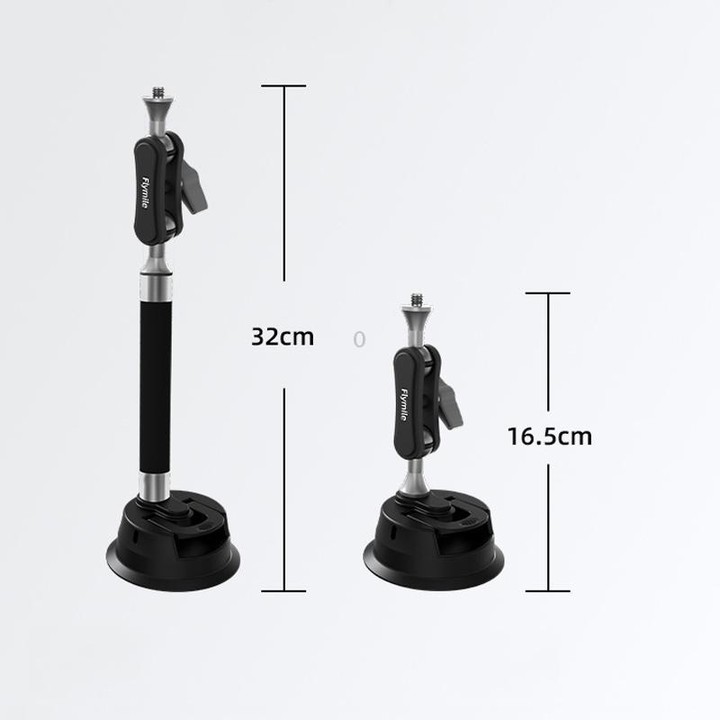 Flymile Universal Car Suction Cup Mount for Action Cameras 360-degree Rotatable, Washable and Reusable Dashboard Windshield Hold