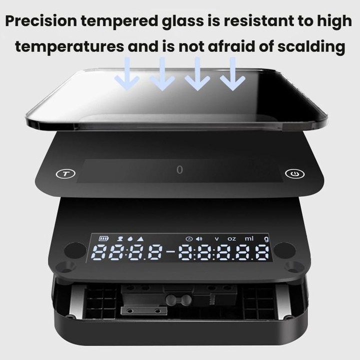 CAFE RHYME 311 Smart Electronic Scale For Pour-Over Coffee Mini Multifunctional Timing Kitchen Scale(Black)