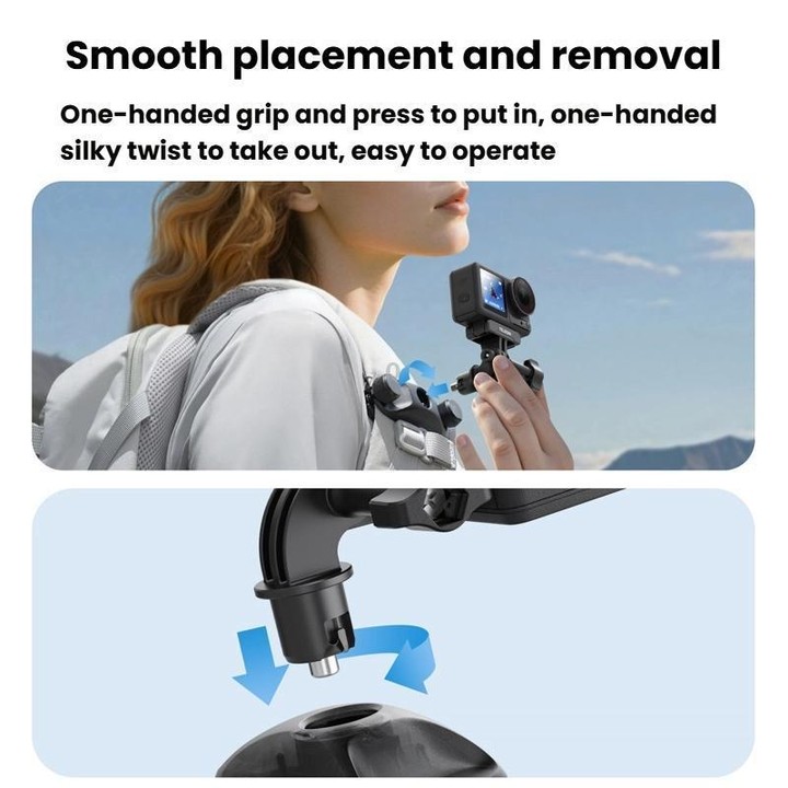 TELESIN S3-JFM-03-TDJ Backpack Quick-Release Mount Universal Backpack Clip For Action Cameras(Black)