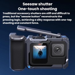 TELESIN Camera Grip Kit For GoPro HERO9 Black / HERO10 Black / HERO11 Black / HERO12 Black / HERO13 Black, Spec: With Camera Cag