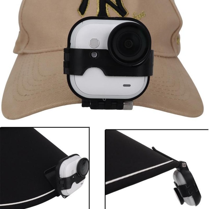 For Insta360 GO Ultra Hat Mount Clip Adjustable Cap Brim Fixing Bracket For First-Person Perspective Filming(Black)