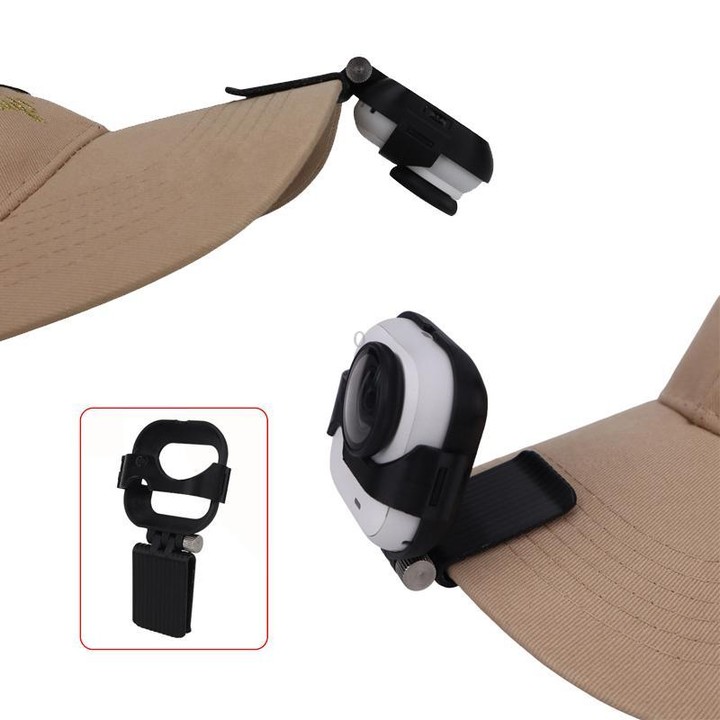 For Insta360 GO Ultra Hat Mount Clip Adjustable Cap Brim Fixing Bracket For First-Person Perspective Filming(Black)
