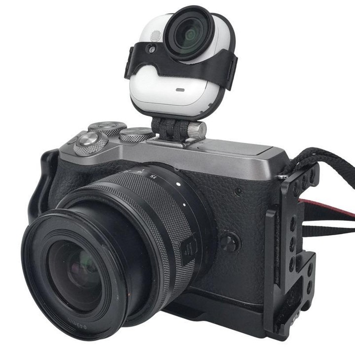 Hot Shoe Mount for Insta360 GO Ultra to DSLR/Mirrorless Cameras Dual Camera Adapter Bracket(Black)