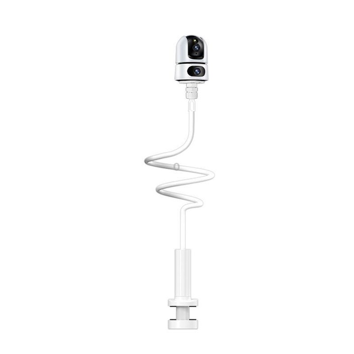 No-Drill Security Camera Mount With Clip Flexible Bendable Bracket Base For Baby Monitor/Webcam(White)