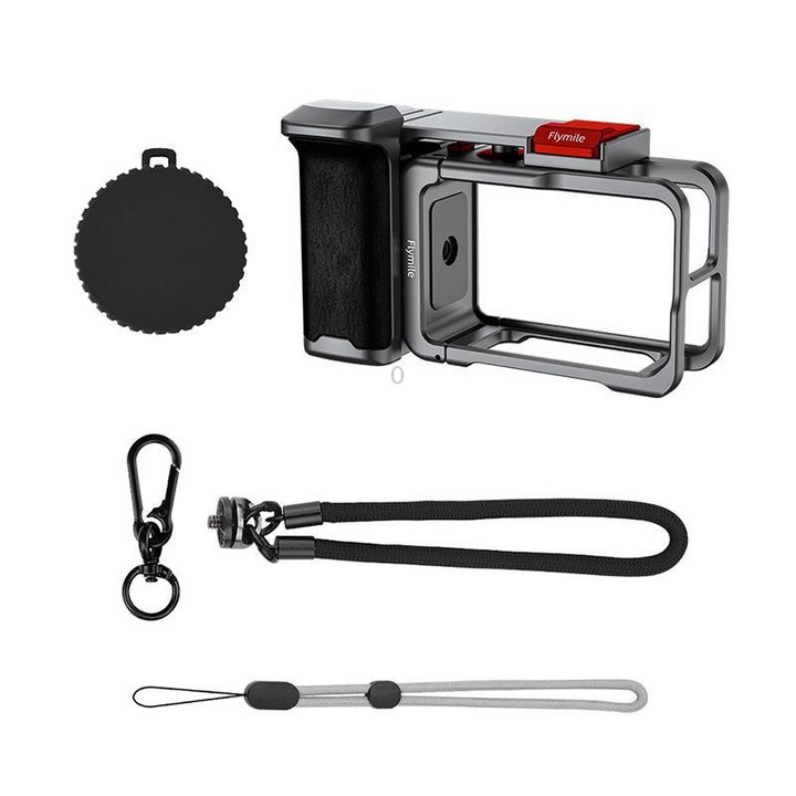 Flymile Street Shooting Handle Kit for DJI Osmo Action 5 Pro/4/3 Action Camera Aluminum Expansion Cage(Metal Color)