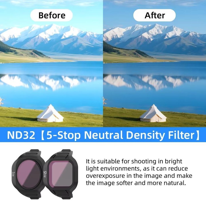 For DJI Mini 5 Pro Drone Magnetic Lens Filters CPL+ND8/PL+ND16/PL