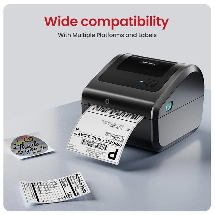 Phomemo D450-BT Bluetooth Shipping Label Printer Inkless Barcode Label Maker for 20-115mm Labels