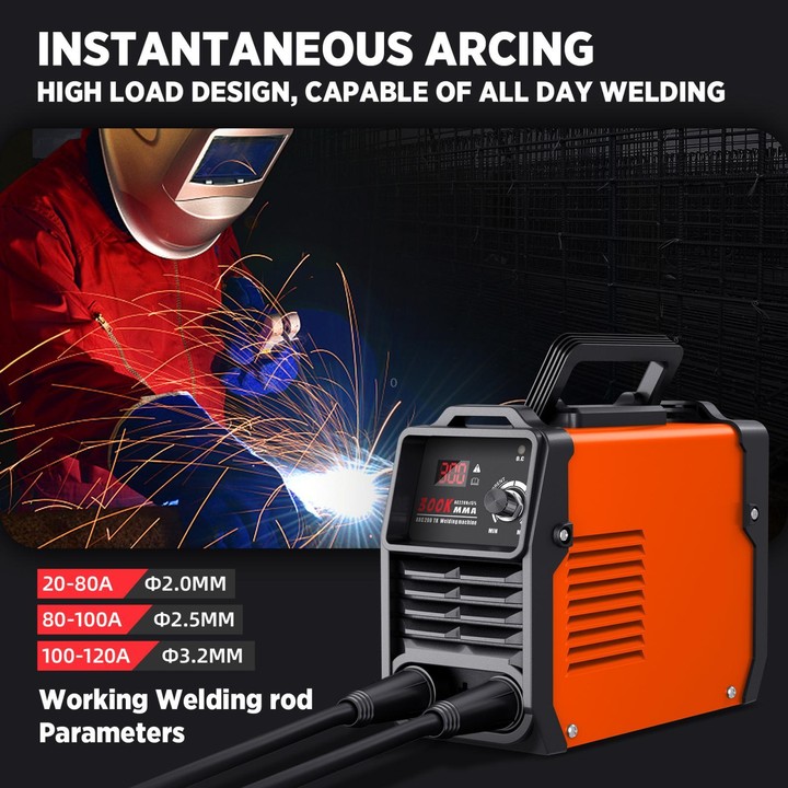 MMA300K 5 In 1 Home Mini Inverter DC Portable Welder, 220V EU Plug(Orange)