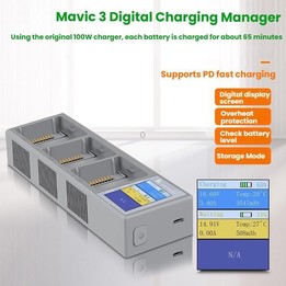 For DJI Mavic 3 YX Battery Charger Digital Display Color Screen Charging Manager(Gray)