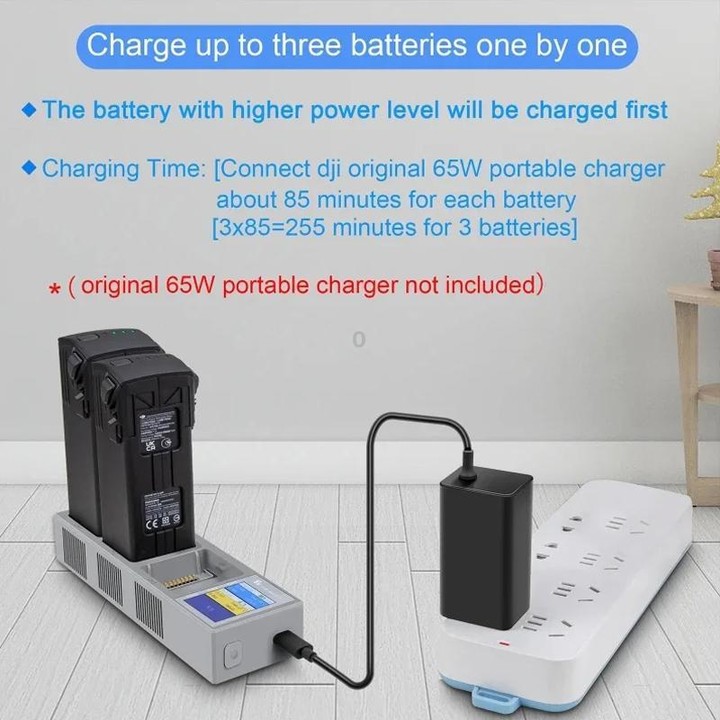 For DJI Mavic 3 YX Battery Charger Digital Display Color Screen Charging Manager(Gray)