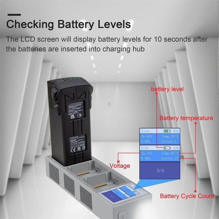 For DJI Mavic 3 YX Battery Charger Digital Display Color Screen Charging Manager(Gray)