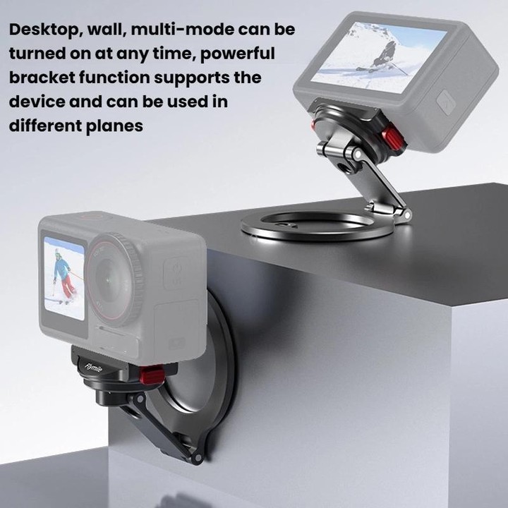 For DJI Osmo Action 3 / 4 / 5 Pro / Osmo 360 Flymile Quick-Release Magnetic Mount(Black)