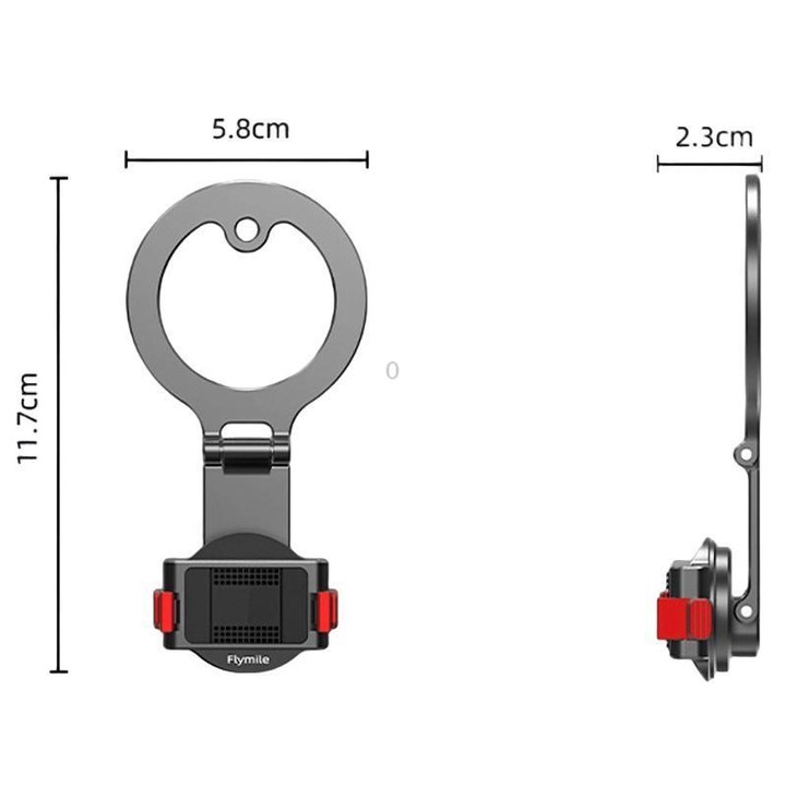 For DJI Osmo Action 3 / 4 / 5 Pro / Osmo 360 Flymile Quick-Release Magnetic Mount(Black)
