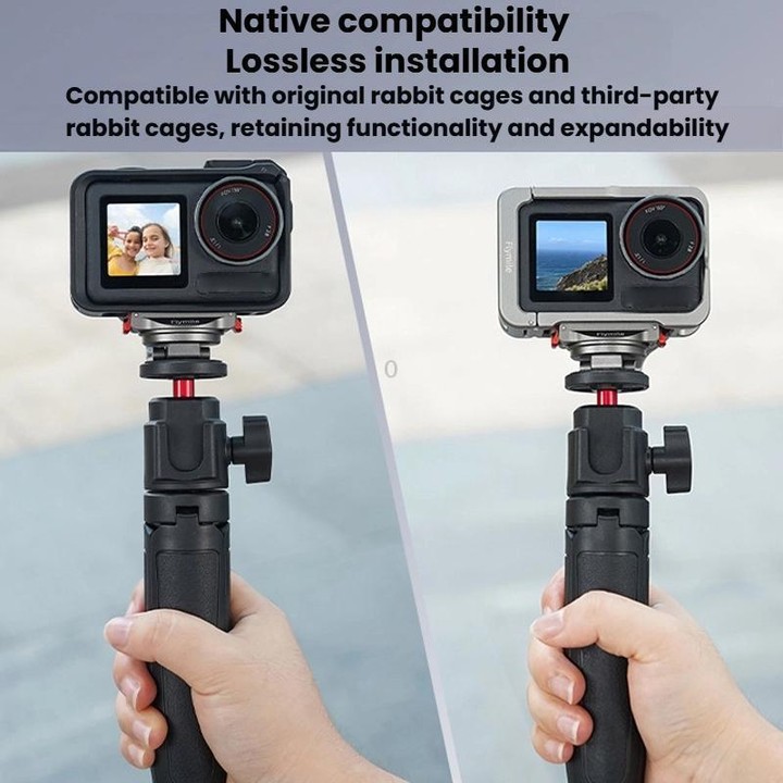 For DJI Osmo Action 3 / 4 / 5 Pro / Osmo 360 Flymile Quick-Release Magnetic Mount(Black)