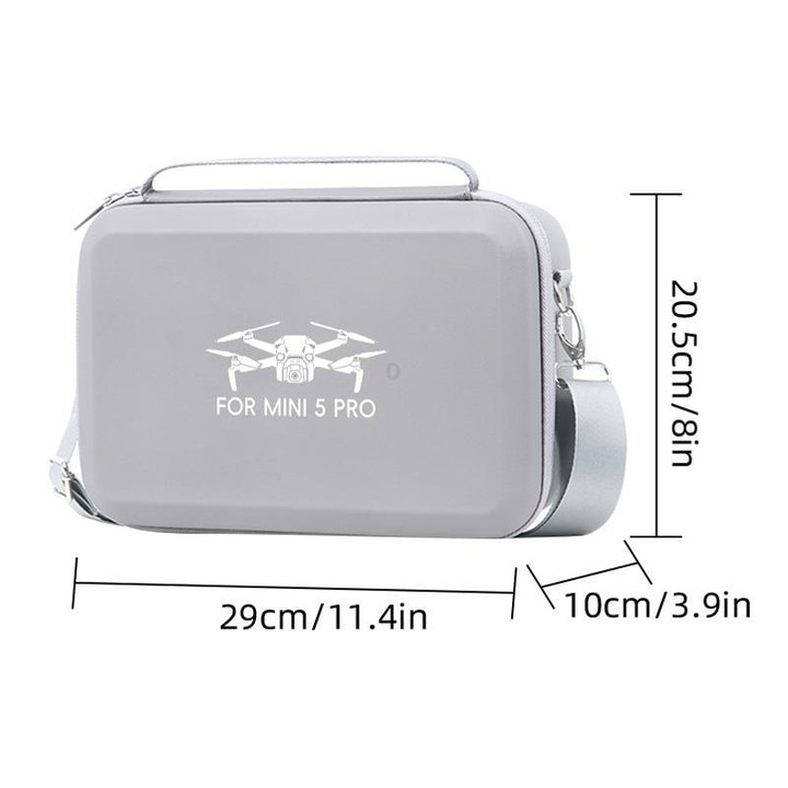 For DJI Mini 5 Pro & RC 2 PU Storage Bag Shoulder Carrying Bag(Gray)
