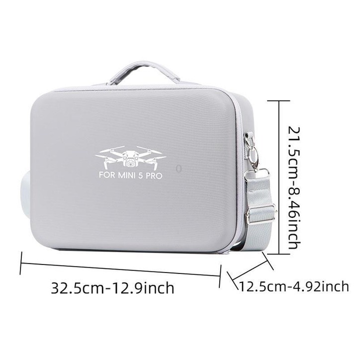 For DJI Mini 5 Pro Fly More Integrated PU Organizer Bag Portable Travel Shoulder Bag(Black)