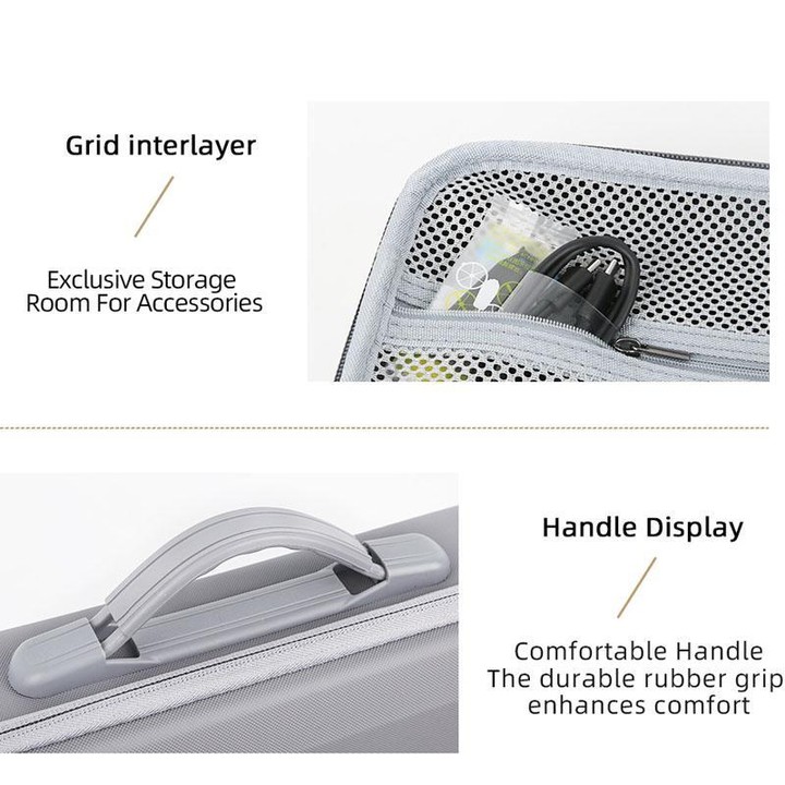 For DJI Mini 5 Pro Fly More All-in-one PU Organizer Bag Portable Travel Shoulder Bag(Gray)