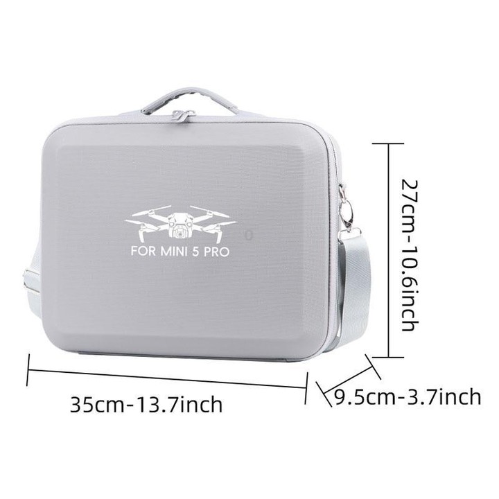 For DJI Mini 5 Pro Fly More All-in-one PU Organizer Bag Portable Travel Shoulder Bag(Gray)