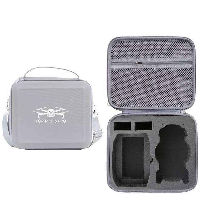 For DJI Mini 5 Pro & RC-N3 Remote Control Nylon Storage Bag Portable Handbag, Style: With Shoulder Strap Gray