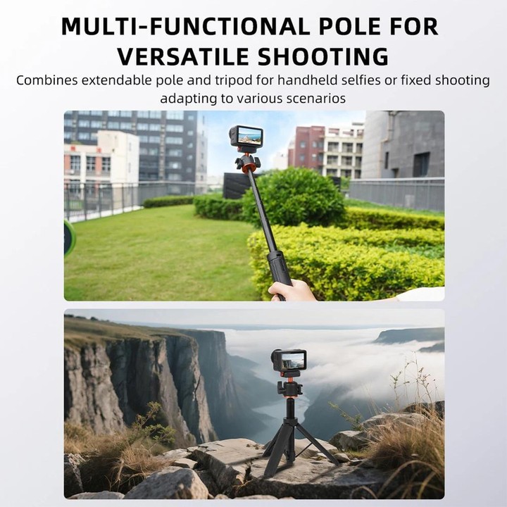 For DJI Osmo Action 3 / 4 / 5 Pro Flymile AC5012_5 Extended Selfie Stick Holder Magnetic Quick Release Tripod
