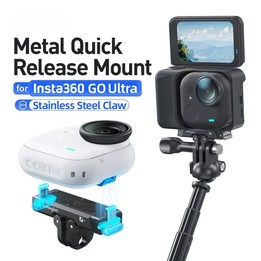 For Insta360 Go Ultra Camera AMagisn Metal Quick Release Magnetic Adapter With 1/4-Inch Threaded Hol(Black)