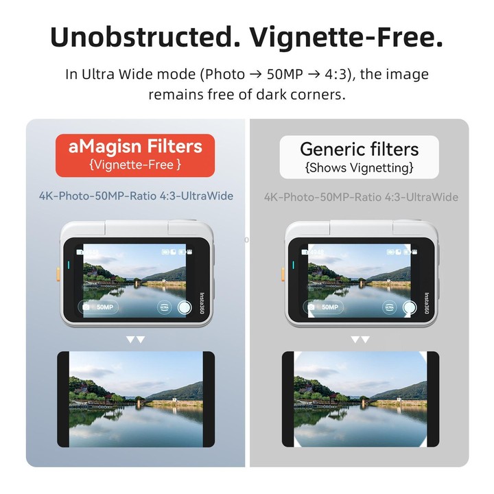 For Insta360 GO Ultra aMagisn Waterproof Filter Aluminum Alloy Frame Anti-fog Lens CPL
