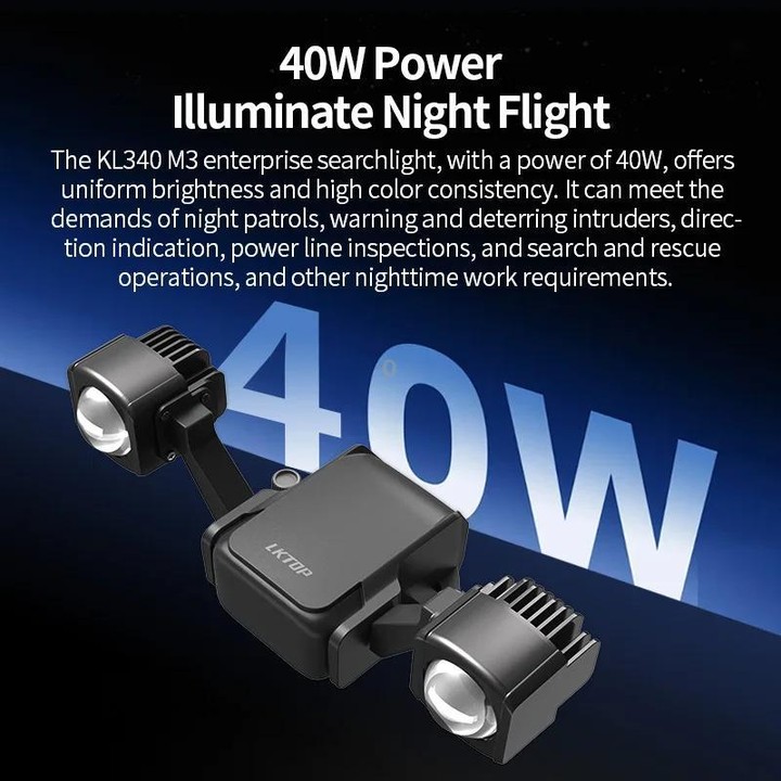 For DJl Mavic 3T / 3E LKTOP KL340 40W Searchlight Drone Mounted Colorful Flashing Lamp