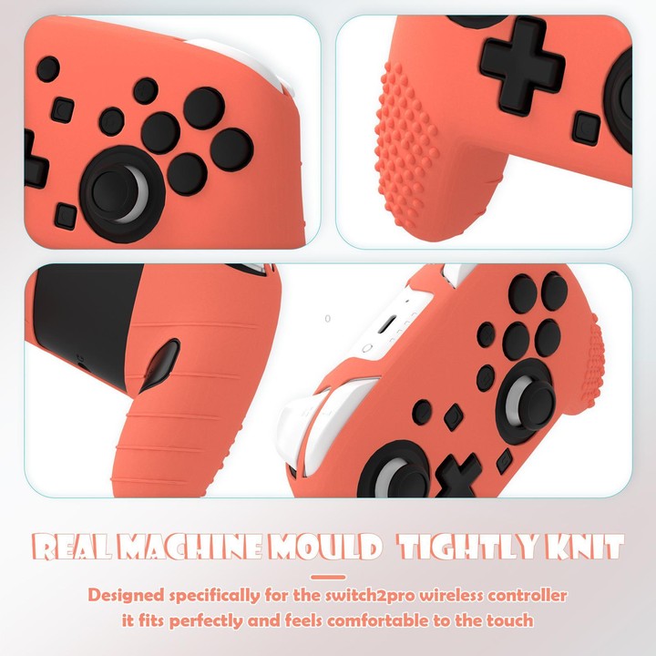 For Switch 2 Pro Controller Soft-Touch Silicone Case with Skin-Friendly Grip(White)