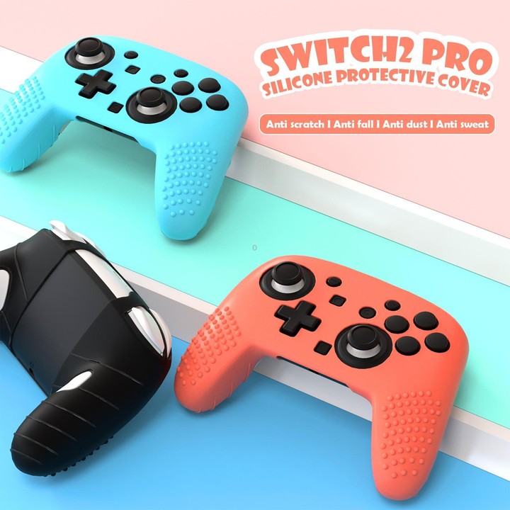 For Switch 2 Pro Controller Soft-Touch Silicone Case with Skin-Friendly Grip(Blue)