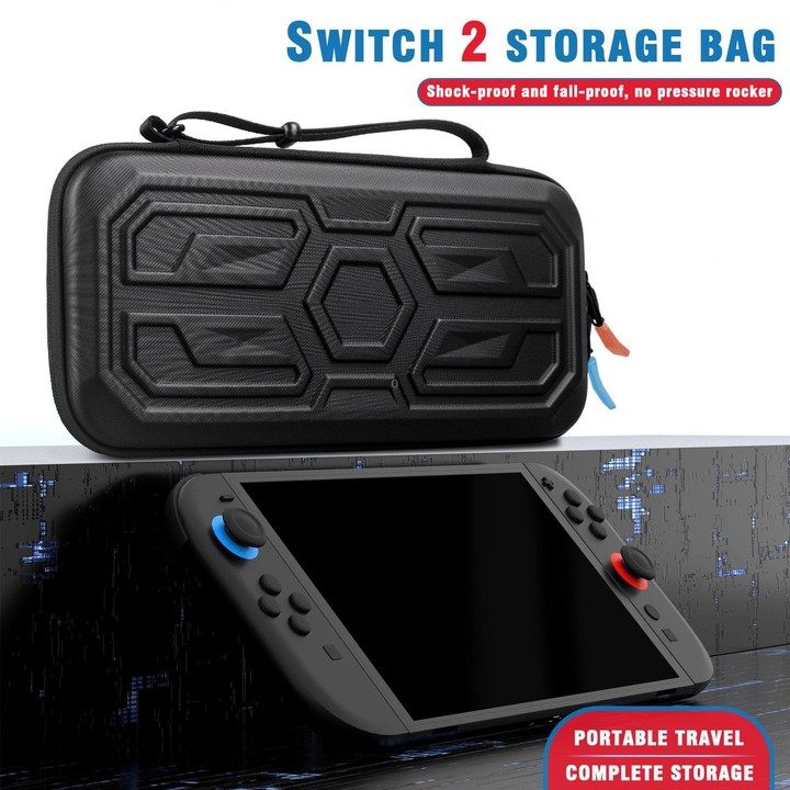 For Nintendo Switch 2 Mecha Style Hard Protective Case Portable Shockproof Carrying Storage Bag(Black)