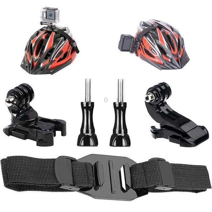Universal Bike Helmet Camera Mount Adjustable Strap For Vented/Skeleton Helmets Compatible With GoPro, Insta360, DJI and Other A