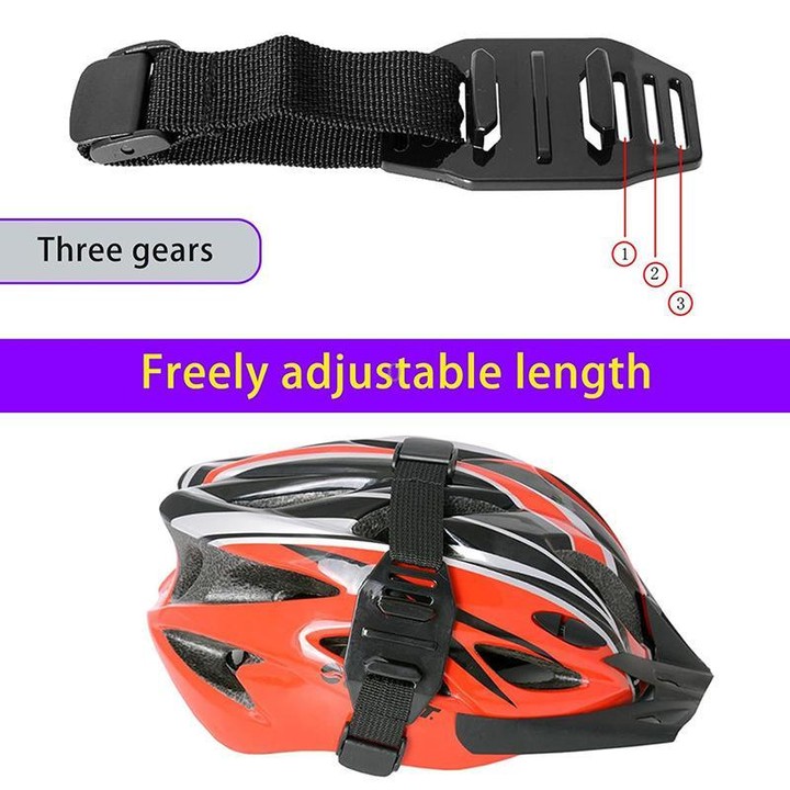 Universal Bike Helmet Camera Mount Adjustable Strap For Vented/Skeleton Helmets Compatible With GoPro, Insta360, DJI and Other A