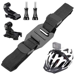 Universal Bike Helmet Camera Mount Adjustable Strap For Vented/Skeleton Helmets Compatible With GoPro, Insta360, DJI and Other A