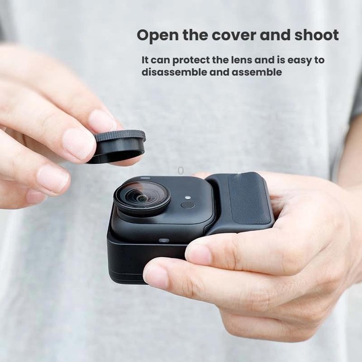 For Insta360 GO Ultra 2pcs Lens Cap Scratch-Resistant Plastic Cover(Black)