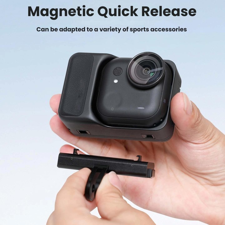 For Insta360 GO Ultra Magnetic Quick-Release Adapter Mount Aluminum Alloy Expandable Accessory(Black)
