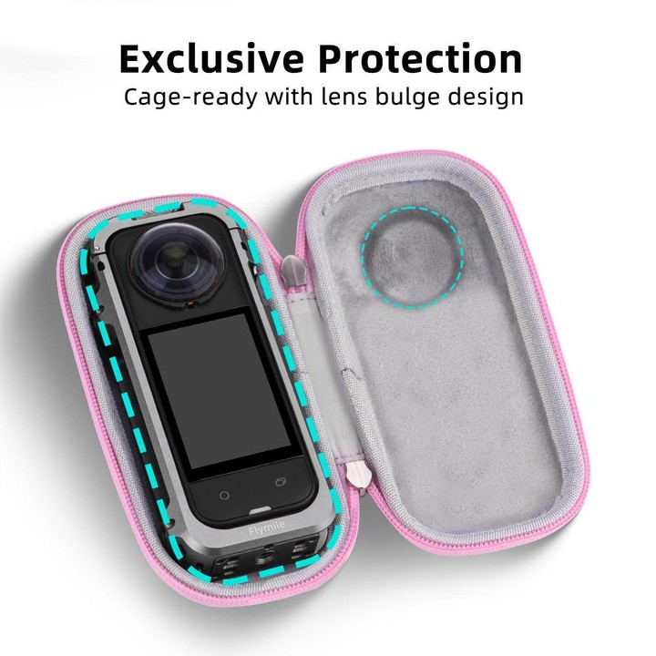 For Insta360 X5 Flymile Panoramic Camera Cage-Style Handheld Storage Bag(Black)